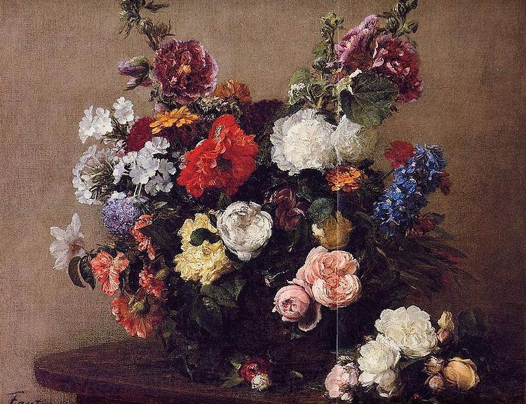 Henri Fantin-Latour Henri Fantin-Latour Bouquet of Diverse Flowers Norge oil painting art